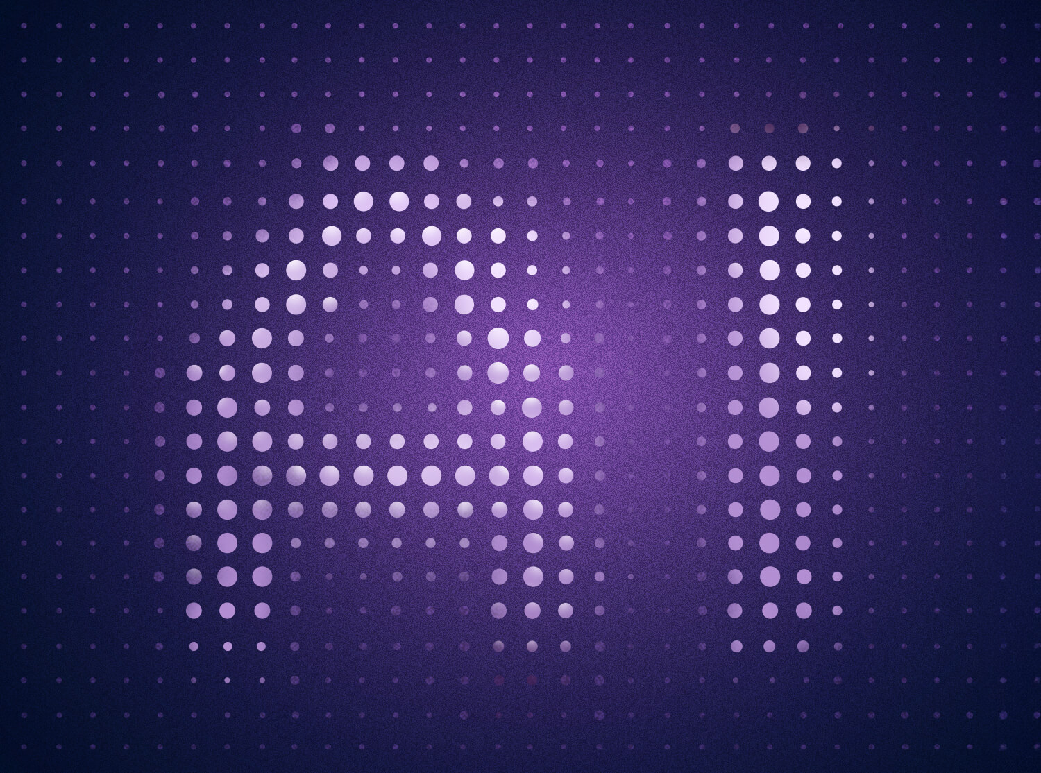 An abstract of dotted patterns forming letters AI on a dark purple background.